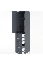 Hyperion Dolap 3 Raflı 5 Çekmeceli Tek Kapaklı 44x44x221 - S61M113V5B
