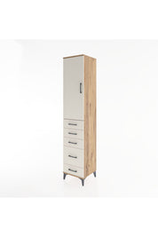Hyperion Dolap 3 Raflı 5 Çekmeceli Tek Kapaklı 44x44x221 - S61M113V7B