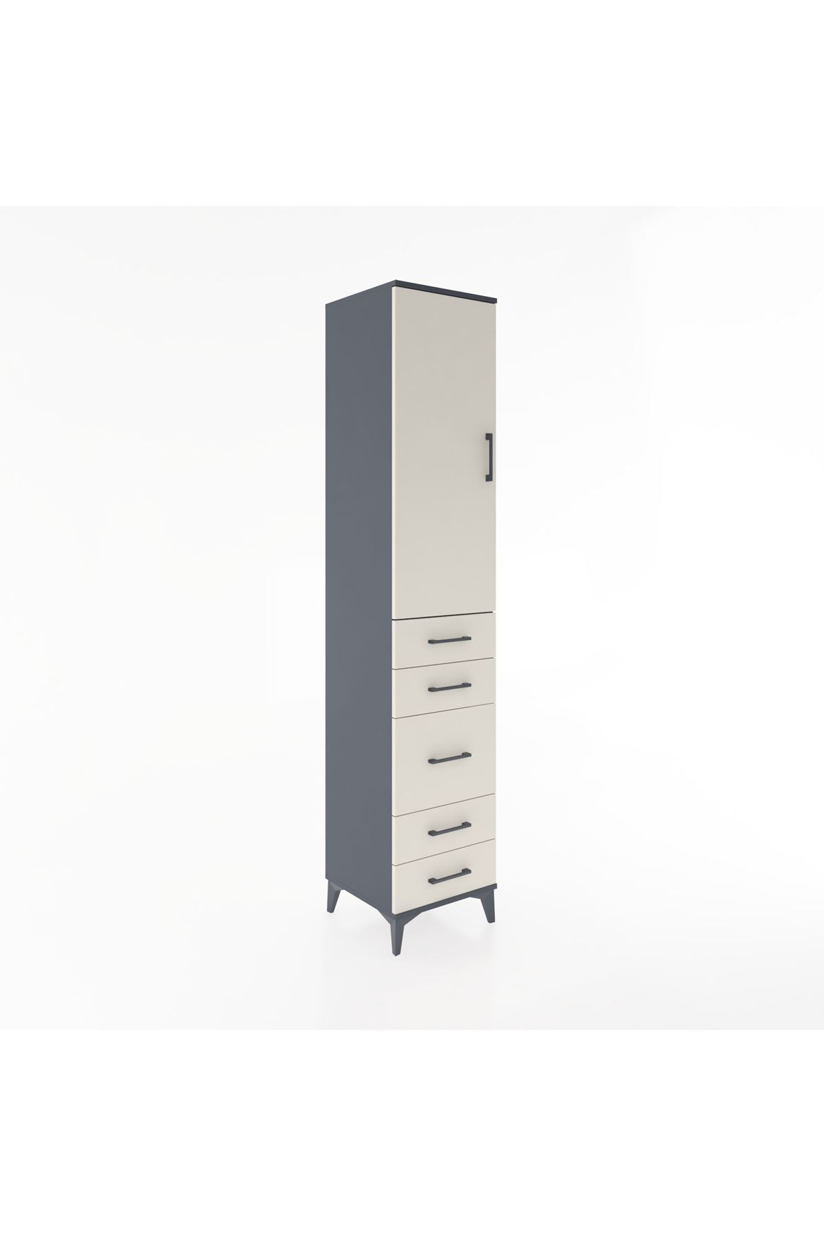 Hyperion Dolap 2 Raflı 5 Çekmeceli Tek Askılı 44x44x221 - S61M114V4B