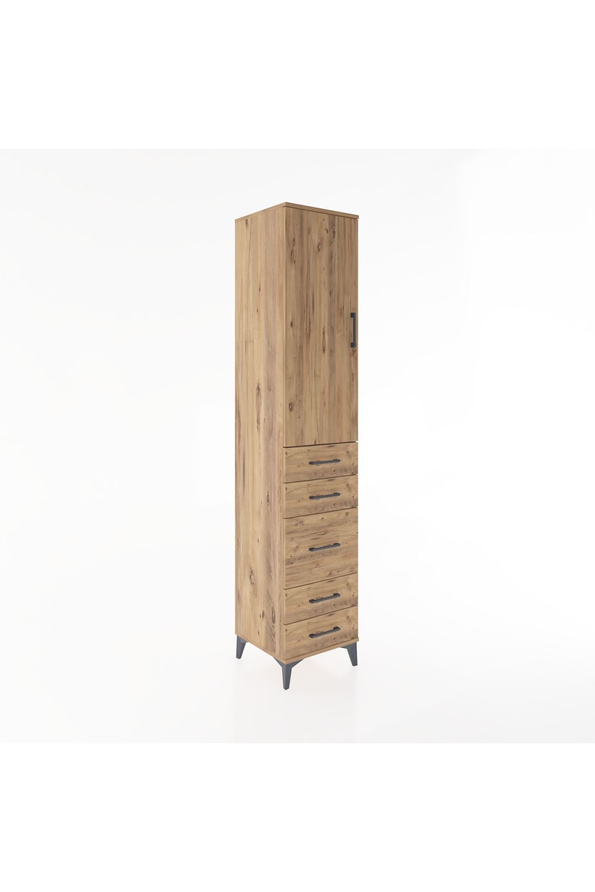 Hyperion Dolap 2 Raflı 5 Çekmeceli Tek Askılı 44x44x221 - S61M114V9B