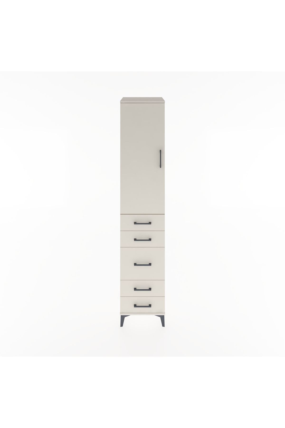 Hyperion Dolap 3 Raflı 5 Çekmeceli Tek Kapaklı 44x44x221 - S61M115V1B