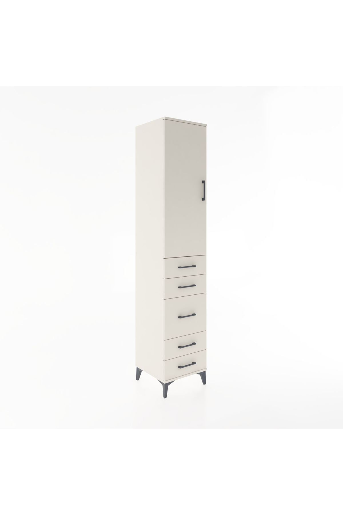 Hyperion Dolap 3 Raflı 5 Çekmeceli Tek Kapaklı 44x44x221 - S61M115V1B