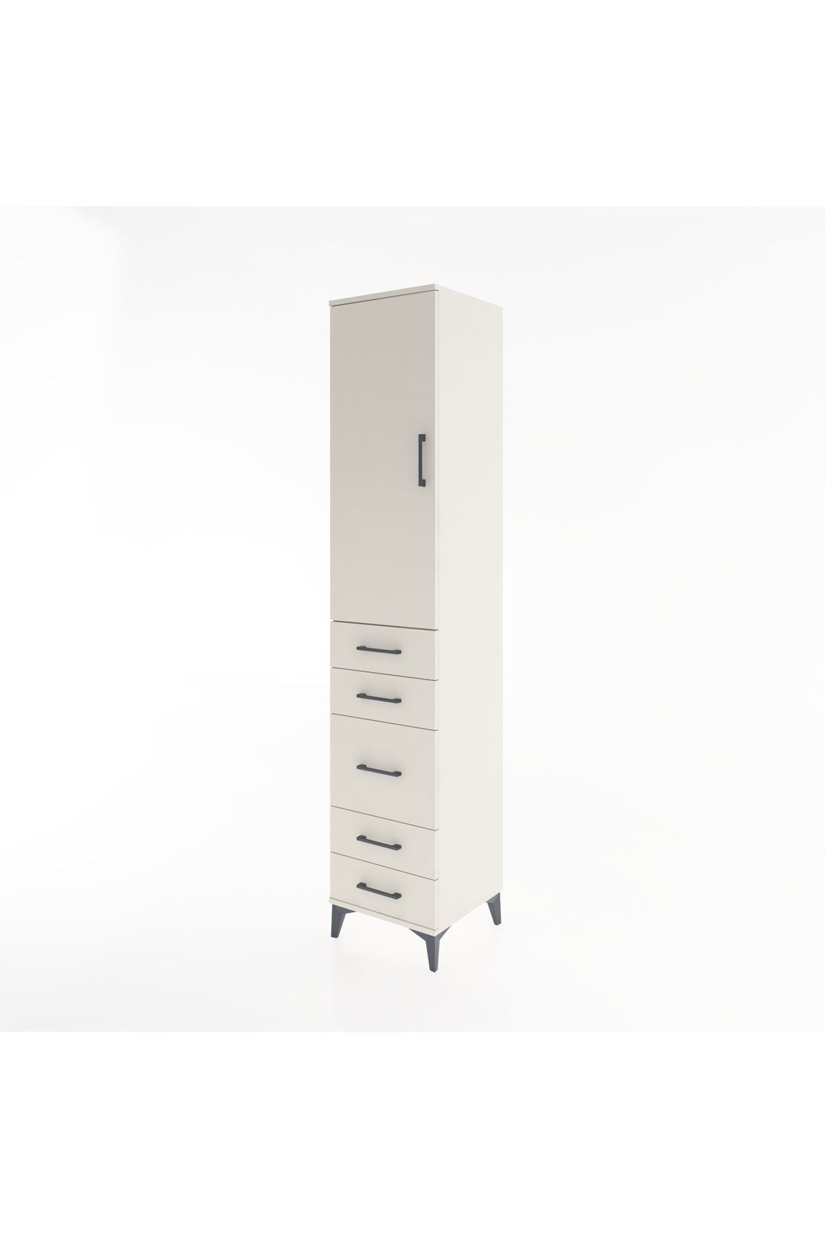 Hyperion Dolap 3 Raflı 5 Çekmeceli Tek Kapaklı 44x44x221 - S61M115V1B