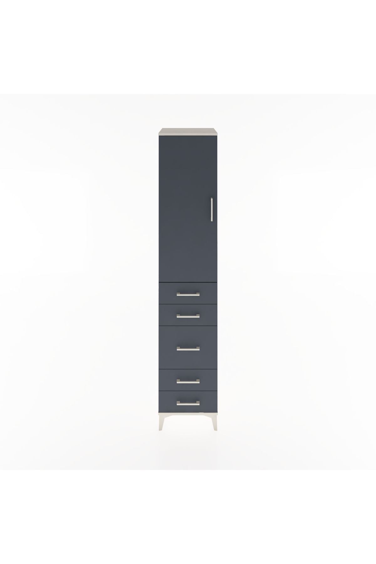 Hyperion Dolap 3 Raflı 5 Çekmeceli Tek Kapaklı 44x44x221 - S61M115V2B