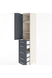 Hyperion Dolap 3 Raflı 5 Çekmeceli Tek Kapaklı 44x44x221 - S61M115V2B