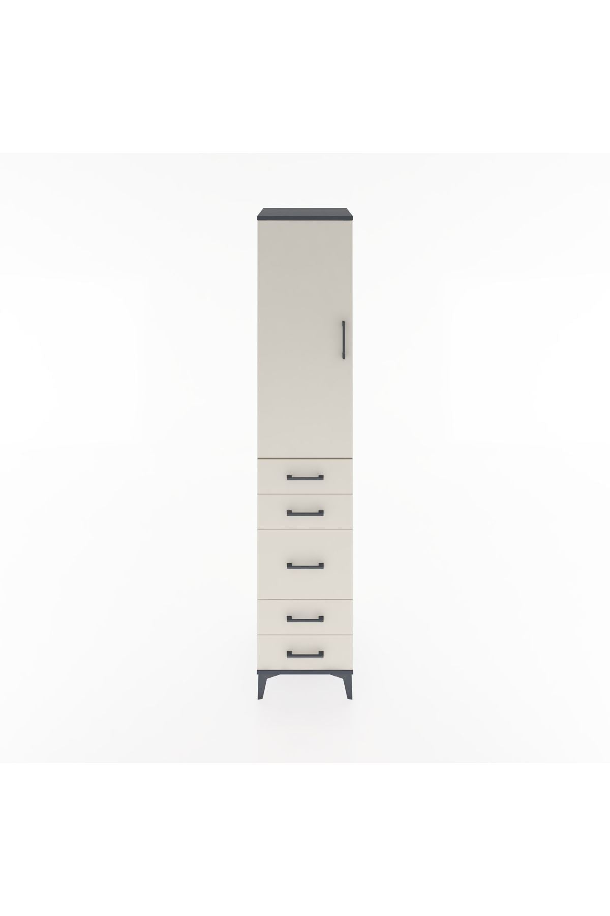 Hyperion Dolap 3 Raflı 5 Çekmeceli Tek Kapaklı 44x44x221 - S61M115V4B