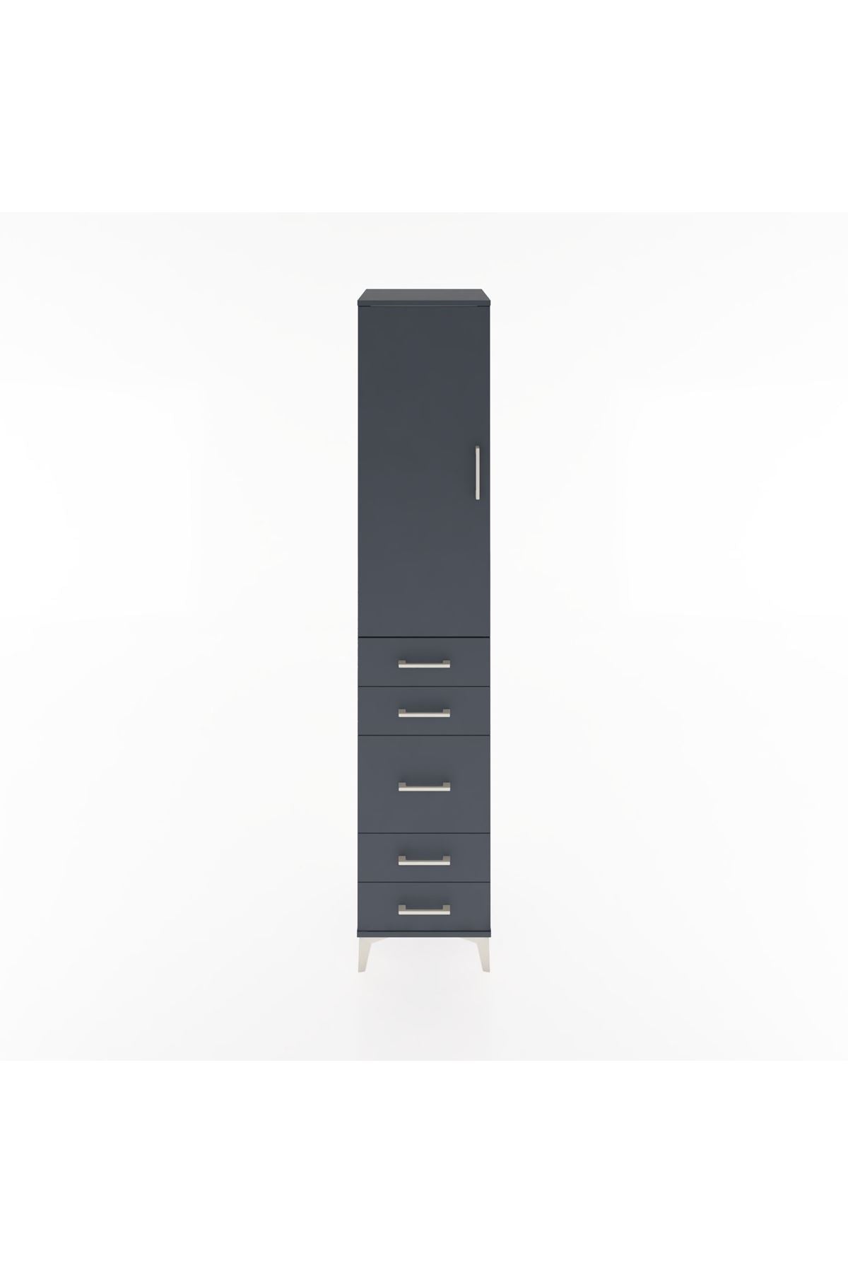 Hyperion Dolap 3 Raflı 5 Çekmeceli Tek Kapaklı 44x44x221 - S61M115V5B