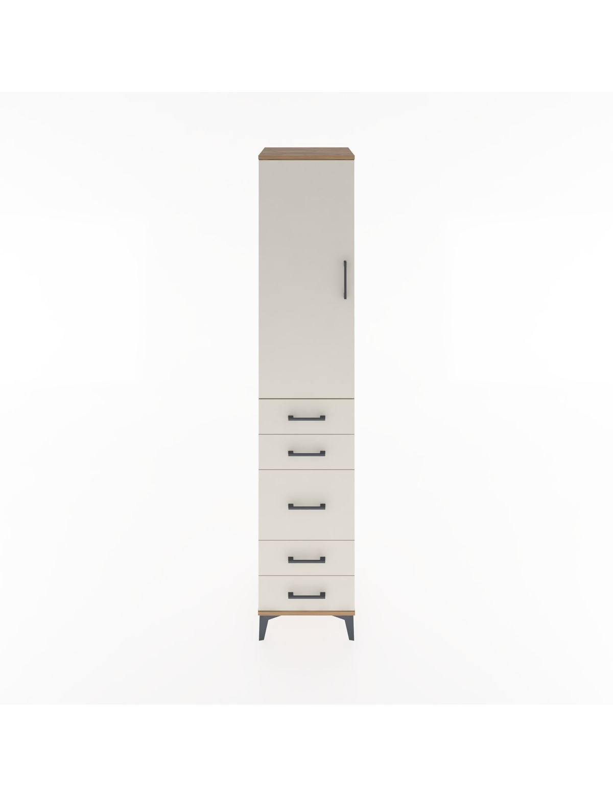 Hyperion Dolap 3 Raflı 5 Çekmeceli Tek Kapaklı 44x44x221 - S61M115V7B