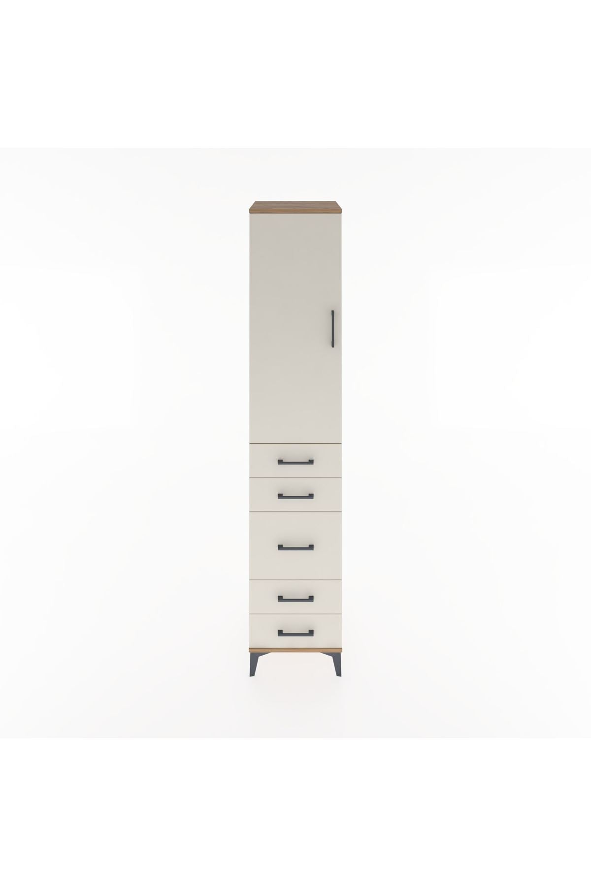 Hyperion Dolap 3 Raflı 5 Çekmeceli Tek Kapaklı 44x44x221 - S61M115V7B