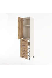 Hyperion Dolap 2 Raflı 5 Çekmeceli Tek Askılı 44x44x221 - S61M116V3B