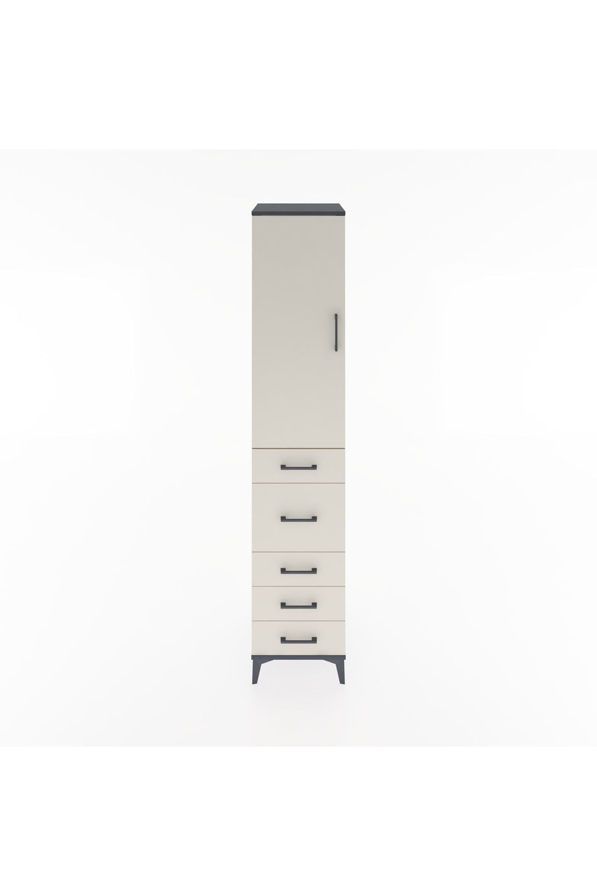 Hyperion Dolap 2 Raflı 5 Çekmeceli Tek Askılı 44x44x221 - S61M116V4B