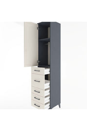 Hyperion Dolap 2 Raflı 5 Çekmeceli Tek Askılı 44x44x221 - S61M116V4B