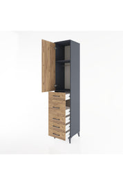 Hyperion Dolap 2 Raflı 5 Çekmeceli Tek Askılı 44x44x221 - S61M116V6B