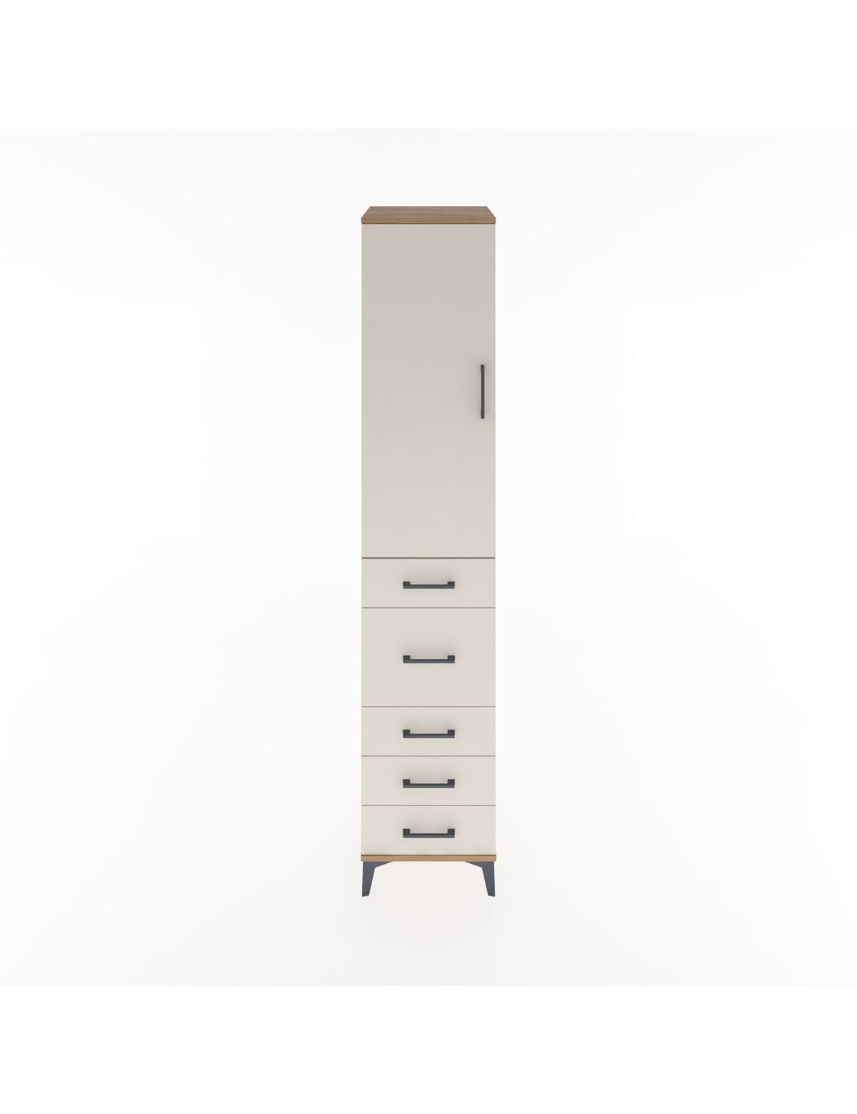 Hyperion Dolap 2 Raflı 5 Çekmeceli Tek Askılı 44x44x221 - S61M116V7B