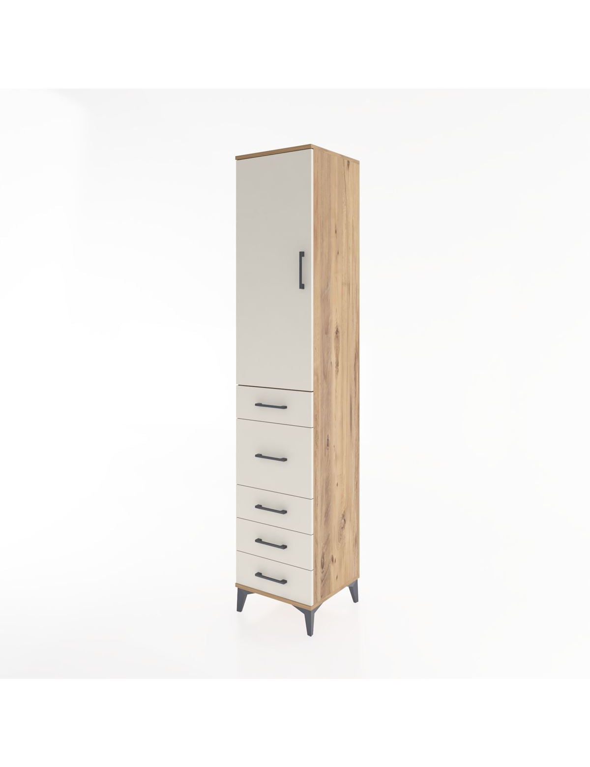 Hyperion Dolap 2 Raflı 5 Çekmeceli Tek Askılı 44x44x221 - S61M116V7B
