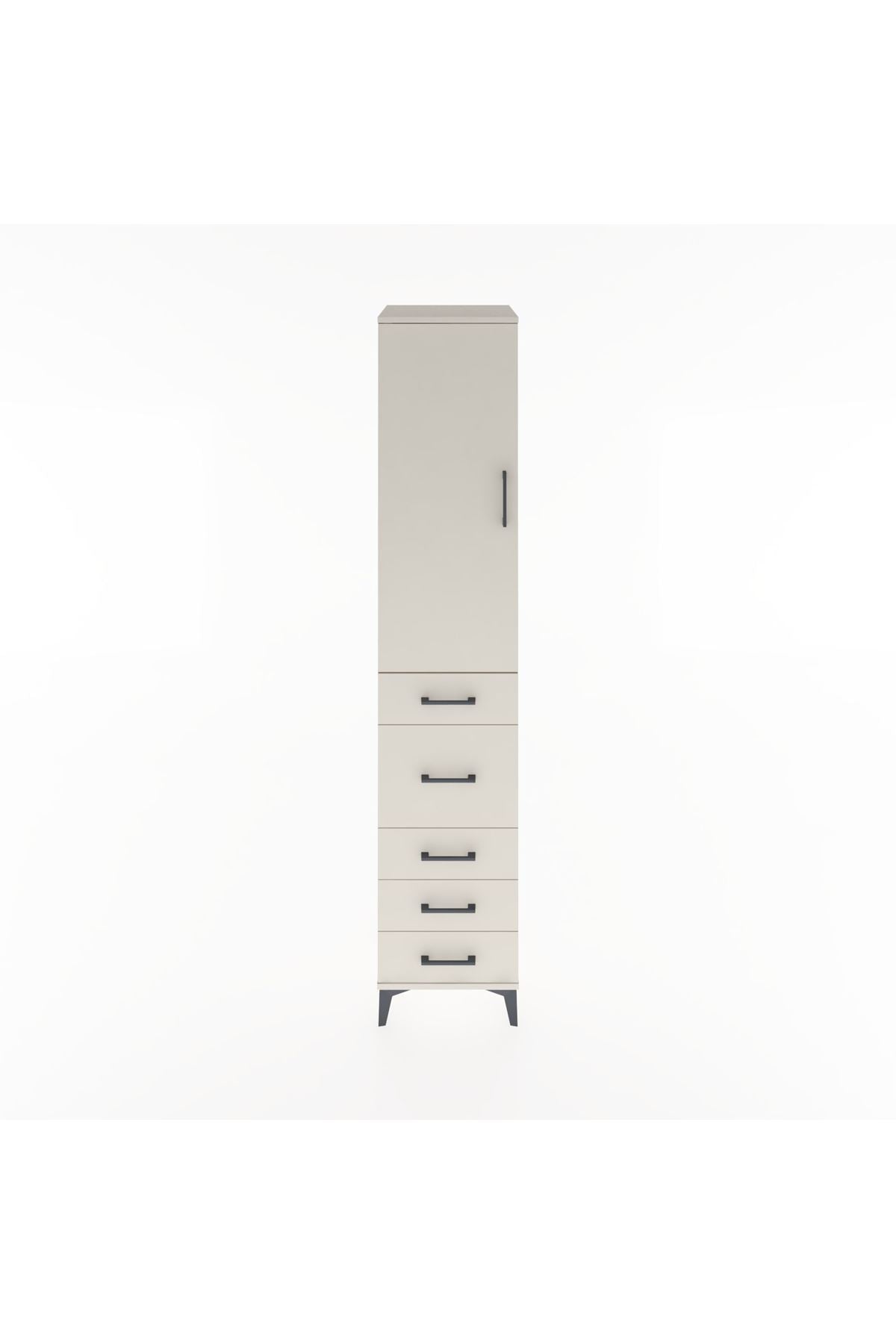 Hyperion Dolap 3 Raflı 5 Çekmeceli Tek Kapaklı 44x44x221 - S61M117V1B