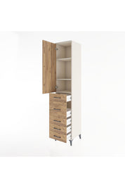 Hyperion Dolap 3 Raflı 5 Çekmeceli Tek Kapaklı 44x44x221 - S61M117V3B