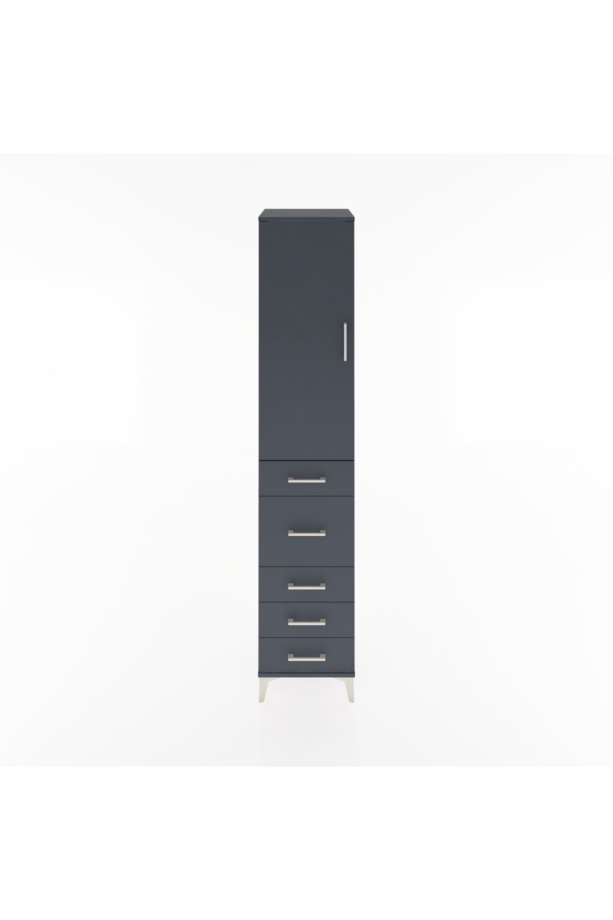 Hyperion Dolap 3 Raflı 5 Çekmeceli Tek Kapaklı 44x44x221 - S61M117V5B