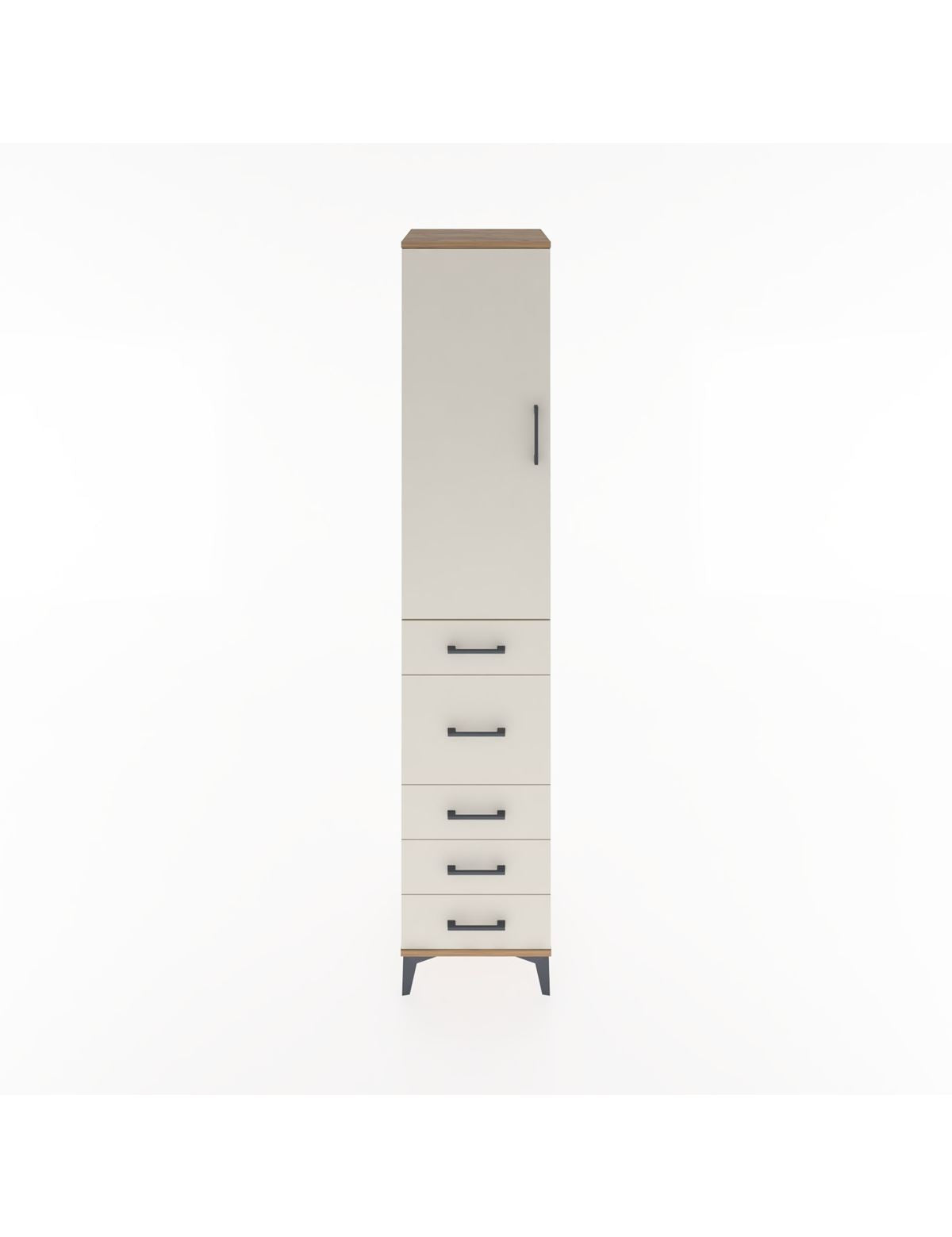 Hyperion Dolap 3 Raflı 5 Çekmeceli Tek Kapaklı 44x44x221 - S61M117V7B