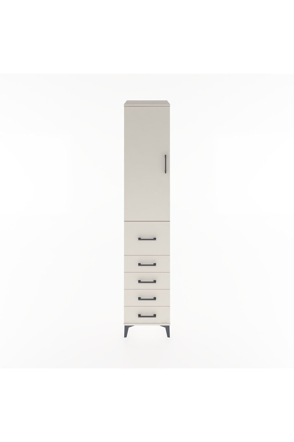 Hyperion Dolap 3 Raflı 5 Çekmeceli Tek Kapaklı 44x44x221 - S61M119V1B