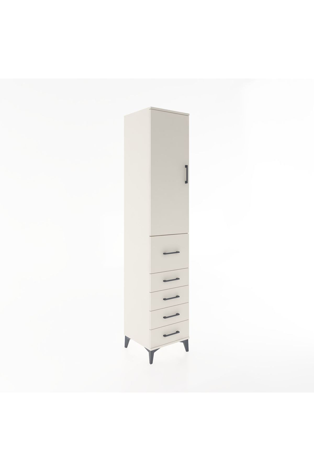 Hyperion Dolap 3 Raflı 5 Çekmeceli Tek Kapaklı 44x44x221 - S61M119V1B