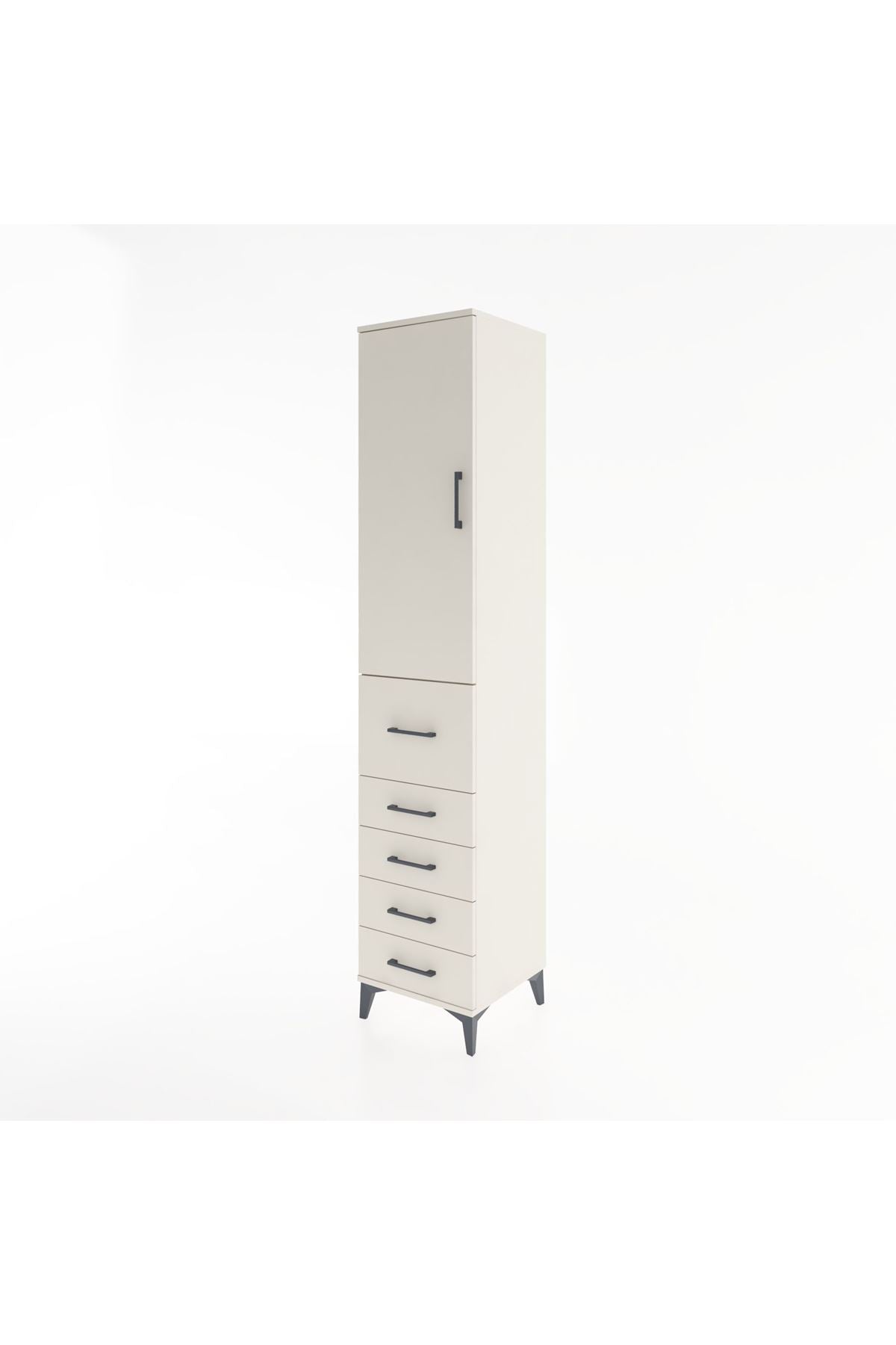 Hyperion Dolap 3 Raflı 5 Çekmeceli Tek Kapaklı 44x44x221 - S61M119V1B