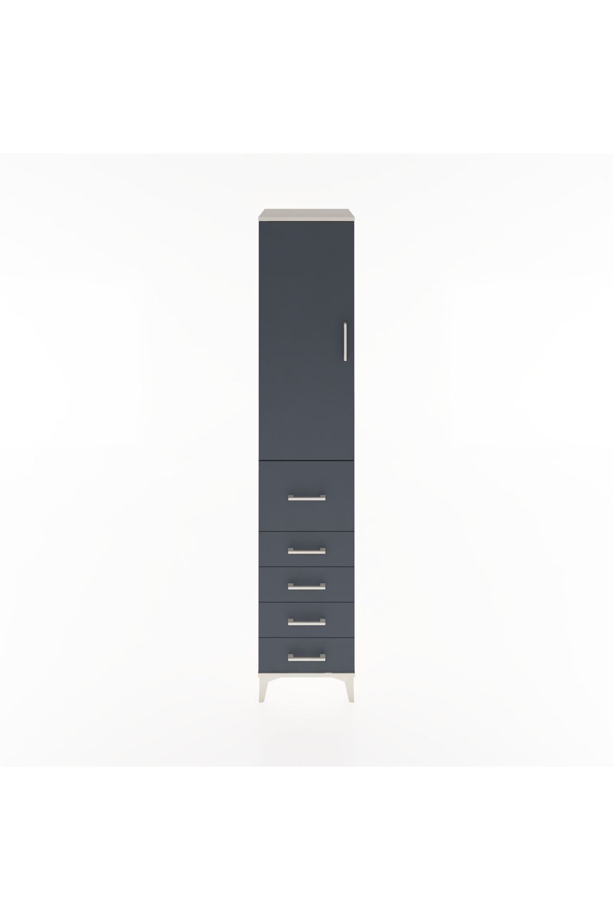 Hyperion Dolap 3 Raflı 5 Çekmeceli Tek Kapaklı 44x44x221 - S61M119V2B