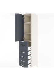 Hyperion Dolap 3 Raflı 5 Çekmeceli Tek Kapaklı 44x44x221 - S61M119V2B