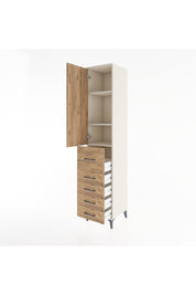 Hyperion Dolap 3 Raflı 5 Çekmeceli Tek Kapaklı 44x44x221 - S61M119V3B