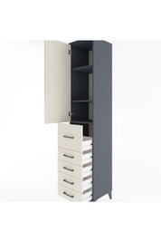 Hyperion Dolap 3 Raflı 5 Çekmeceli Tek Kapaklı 44x44x221 - S61M119V4B