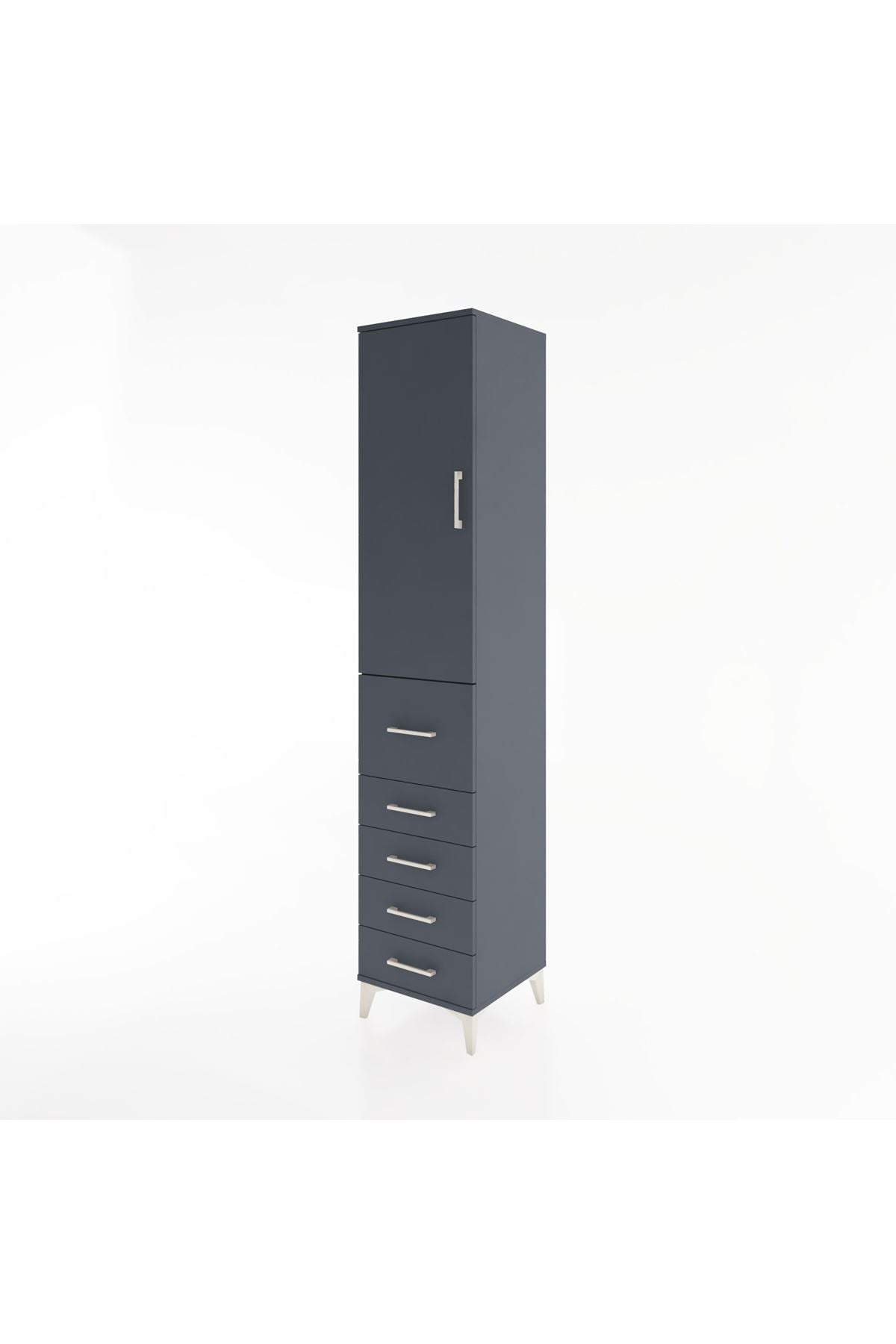 Hyperion Dolap 3 Raflı 5 Çekmeceli Tek Kapaklı 44x44x221 - S61M119V5B