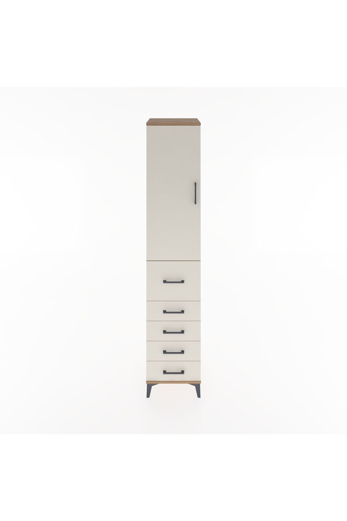 Hyperion Dolap 3 Raflı 5 Çekmeceli Tek Kapaklı 44x44x221 - S61M119V7B