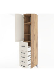 Hyperion Dolap 3 Raflı 5 Çekmeceli Tek Kapaklı 44x44x221 - S61M119V7B