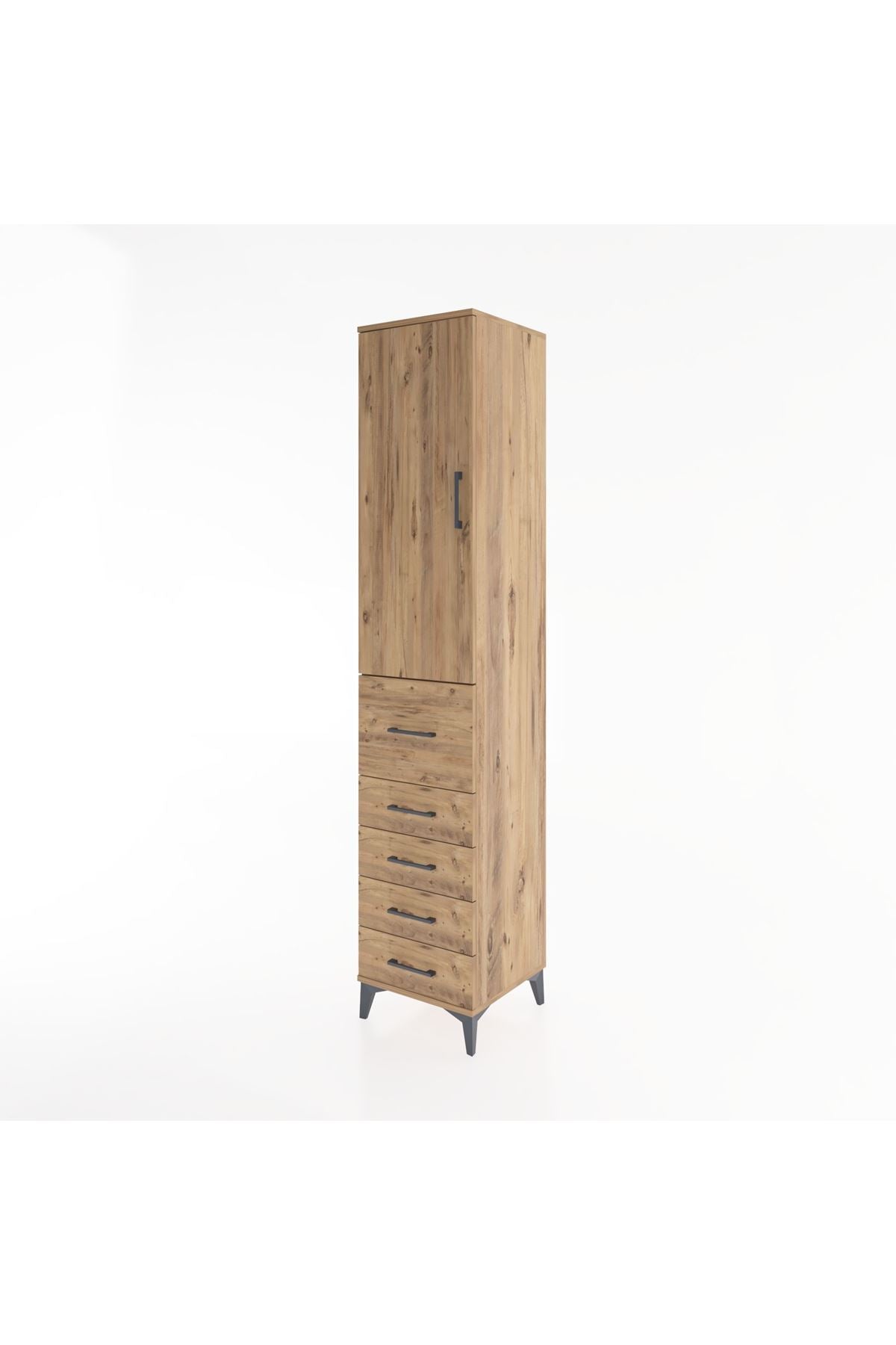 Hyperion Dolap 3 Raflı 5 Çekmeceli Tek Kapaklı 44x44x221 - S61M119V9B