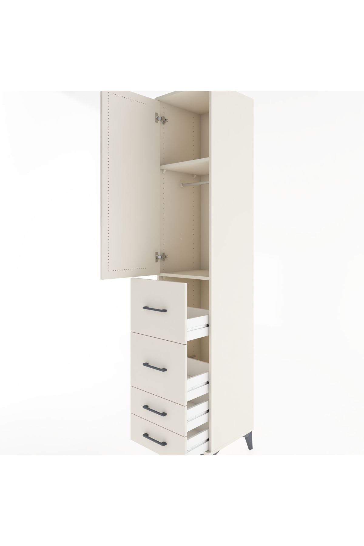 Hyperion Dolap 2 Raflı 4 Çekmeceli Tek Askılı 44x44x221 - S61M120V1B