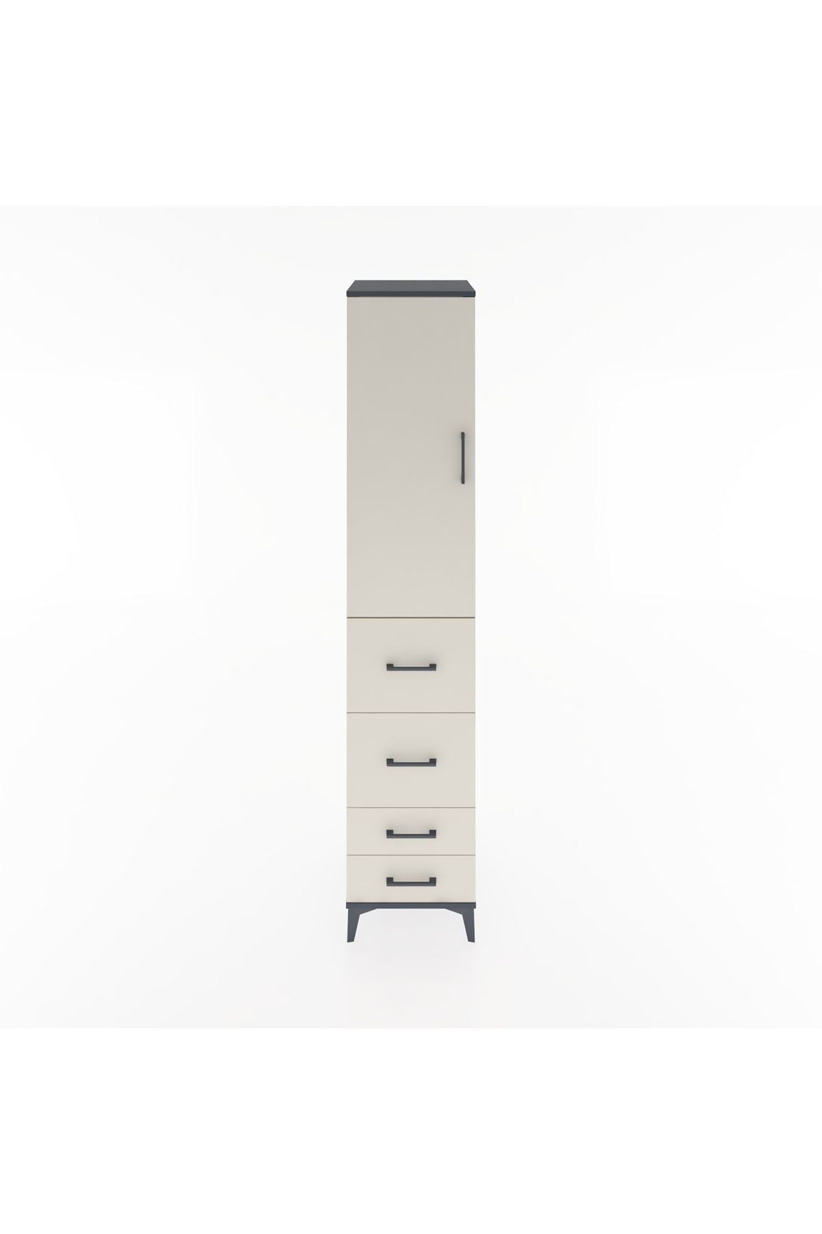 Hyperion Dolap 2 Raflı 4 Çekmeceli Tek Askılı 44x44x221 - S61M120V4B