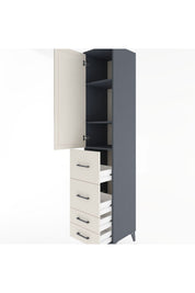 Hyperion Dolap 3 Raflı 4 Çekmeceli Tek Kapaklı 44x44x221 - S61M121V4B