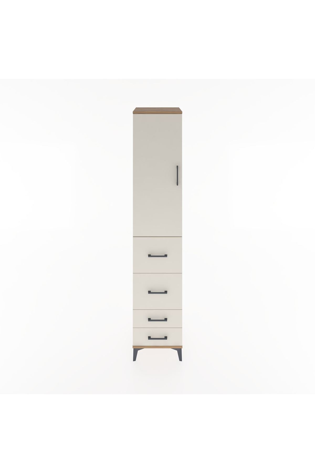 Hyperion Dolap 3 Raflı 4 Çekmeceli Tek Kapaklı 44x44x221 - S61M121V7B