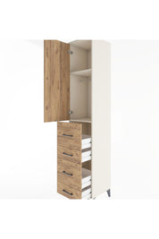 Hyperion Dolap 2 Raflı 4 Çekmeceli Tek Askılı 44x44x221 - S61M124V3B