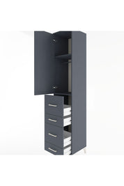 Hyperion Dolap 2 Raflı 4 Çekmeceli Tek Askılı 44x44x221 - S61M124V5B