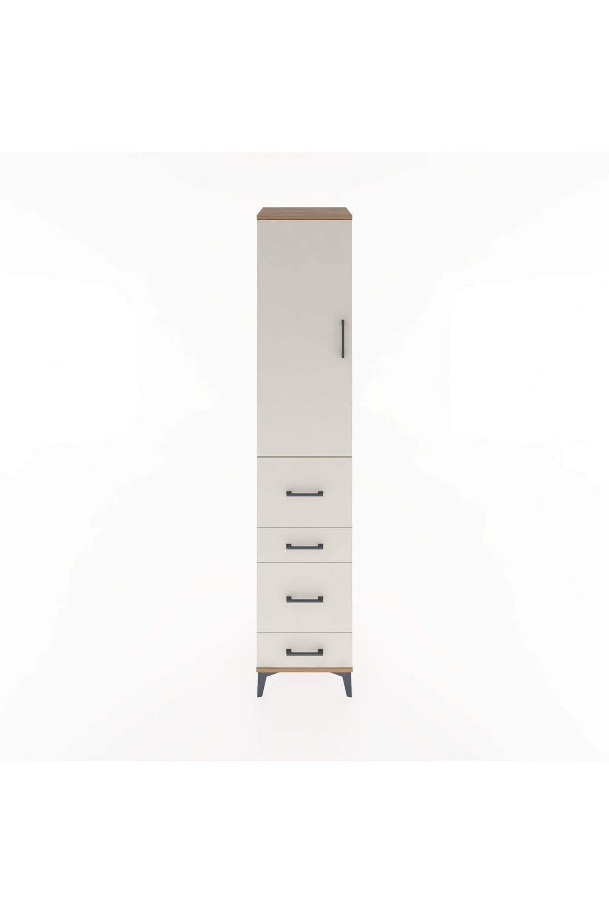 Hyperion Dolap 2 Raflı 4 Çekmeceli Tek Askılı 44x44x221 - S61M124V7B