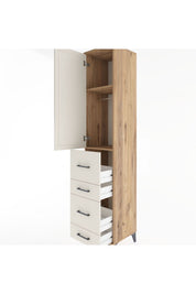 Hyperion Dolap 2 Raflı 4 Çekmeceli Tek Askılı 44x44x221 - S61M124V7B