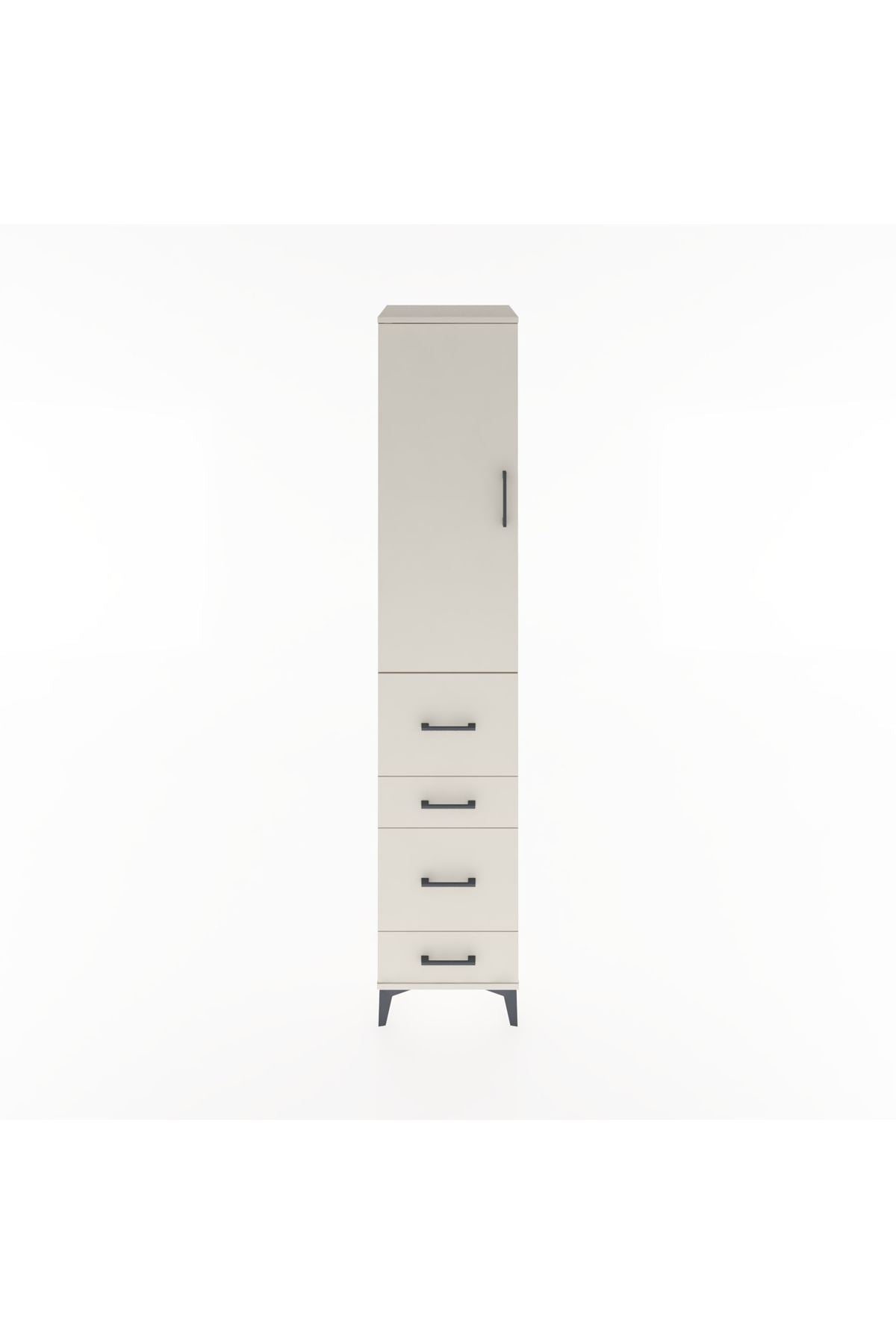 Hyperion Dolap 3 Raflı 4 Çekmeceli Tek Kapaklı 44x44x221 - S61M125V1B