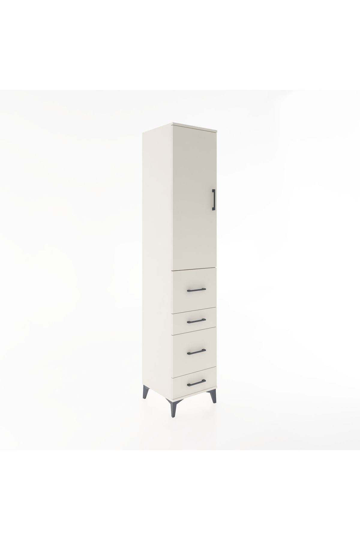 Hyperion Dolap 3 Raflı 4 Çekmeceli Tek Kapaklı 44x44x221 - S61M125V1B