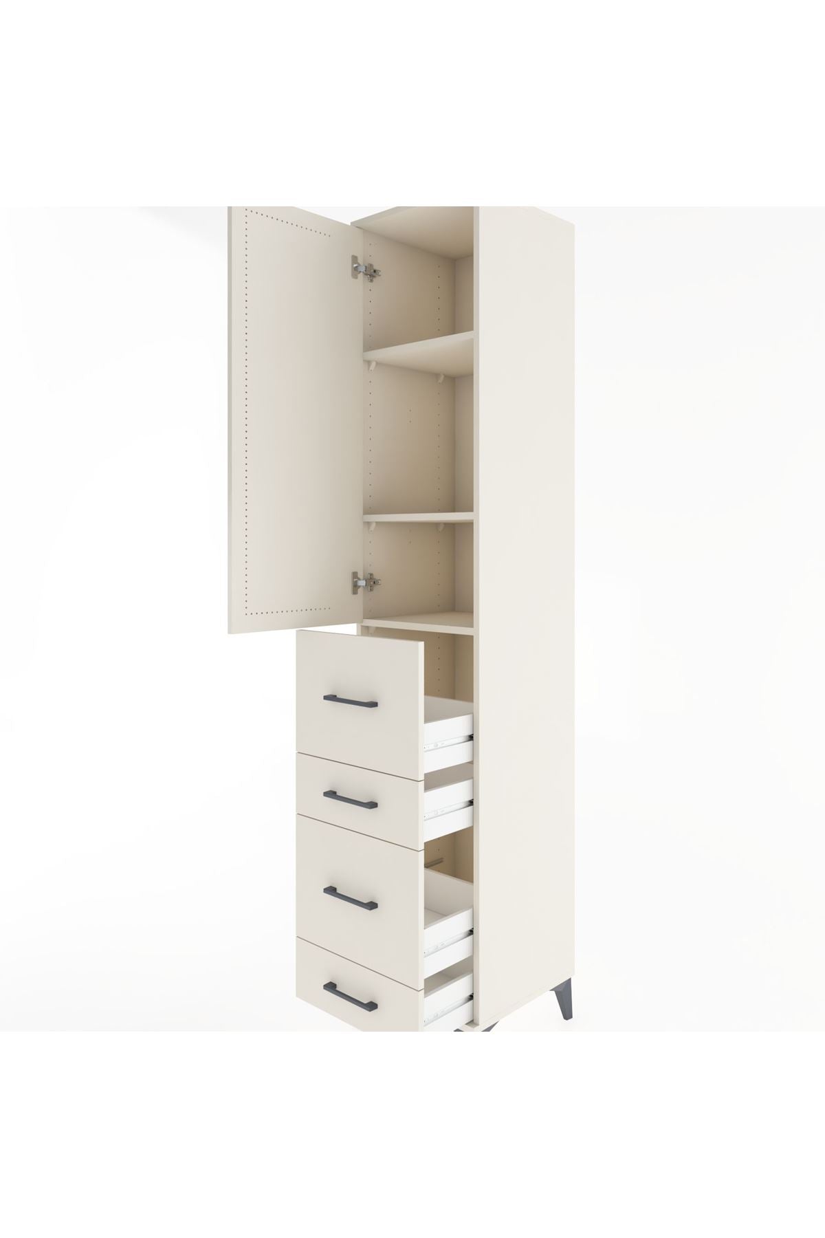 Hyperion Dolap 3 Raflı 4 Çekmeceli Tek Kapaklı 44x44x221 - S61M125V1B
