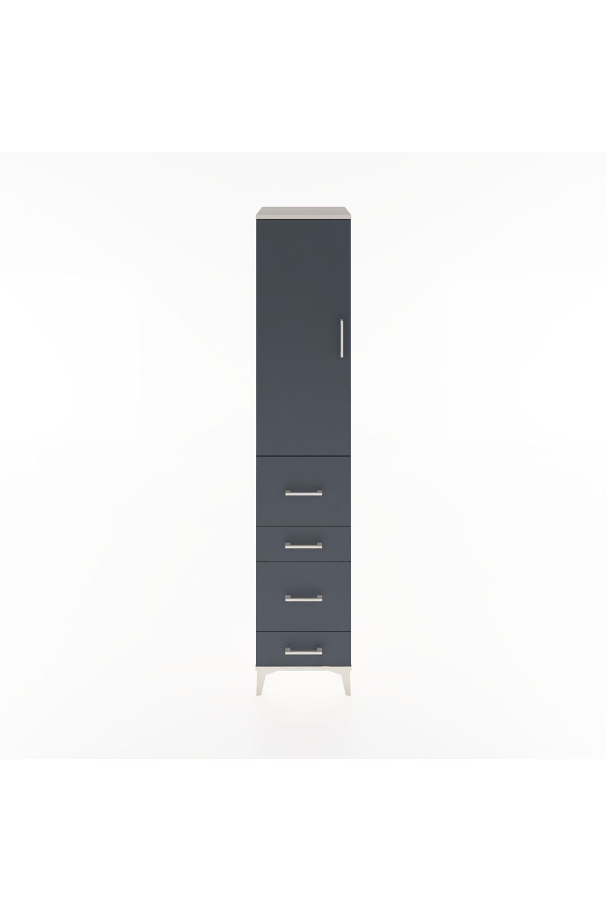 Hyperion Dolap 3 Raflı 4 Çekmeceli Tek Kapaklı 44x44x221 - S61M125V2B