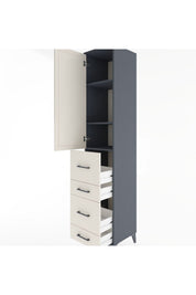 Hyperion Dolap 3 Raflı 4 Çekmeceli Tek Kapaklı 44x44x221 - S61M125V4B