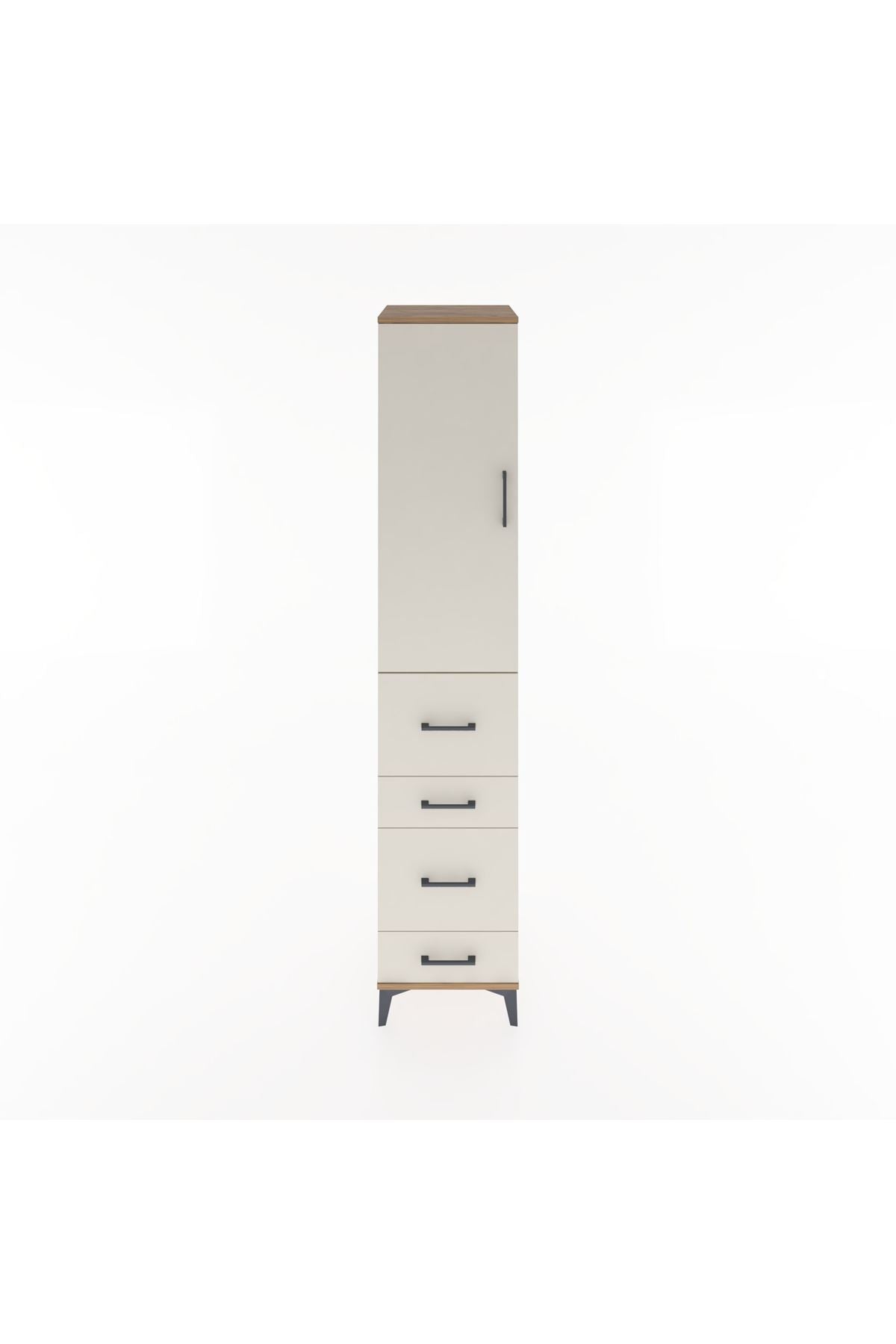 Hyperion Dolap 3 Raflı 4 Çekmeceli Tek Kapaklı 44x44x221 - S61M125V7B