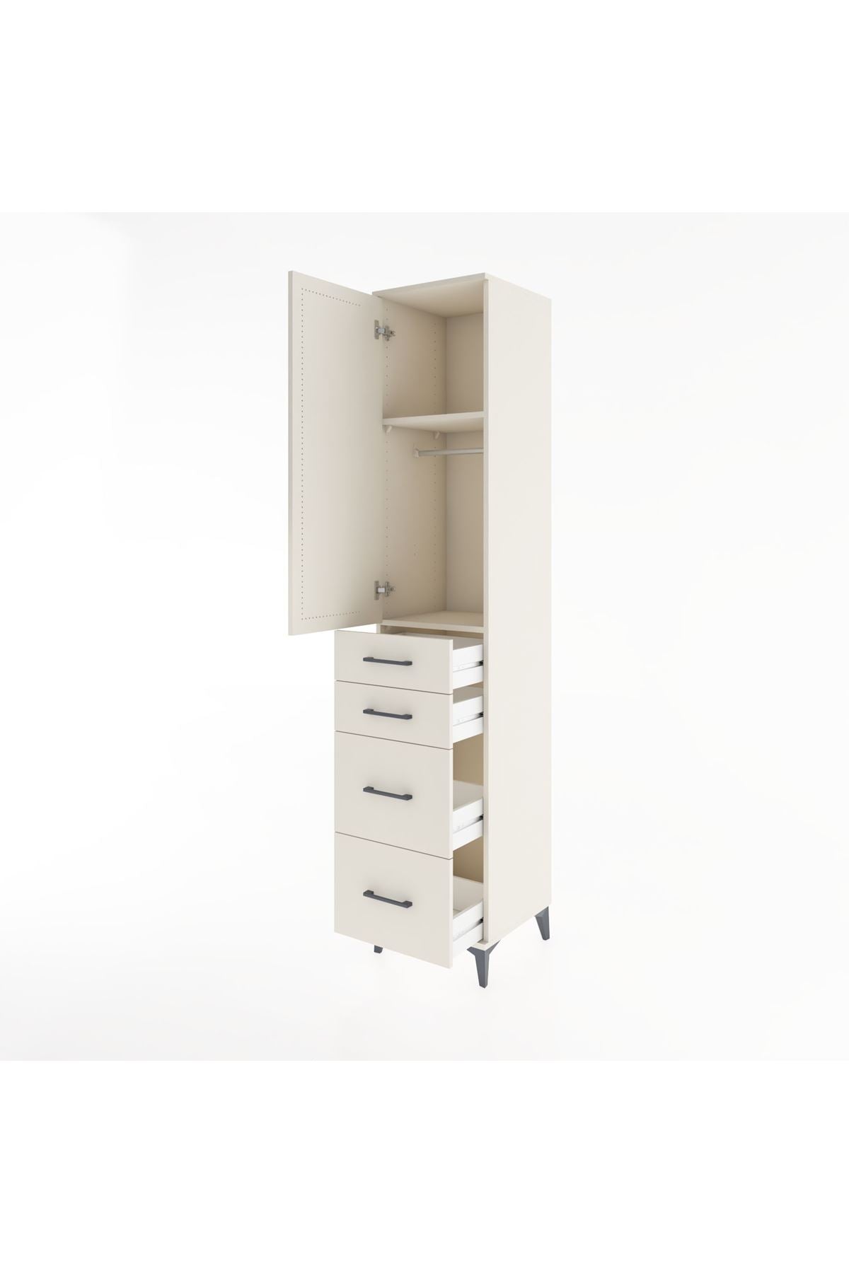 Hyperion Dolap 2 Raflı 4 Çekmeceli Tek Askılı 44x44x221 - S61M126V1B