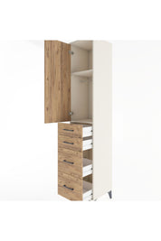 Hyperion Dolap 2 Raflı 4 Çekmeceli Tek Askılı 44x44x221 - S61M126V3B